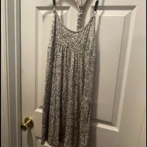 GUC Guess snow leopard racer back shirt dress with pockets, womens size small